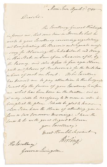 (AMERICAN REVOLUTION.) ALEXANDER, WILLIAM (LORD STIRLING). Two items, each Signed, Stirling: Partly-printed Document * Autograph Le